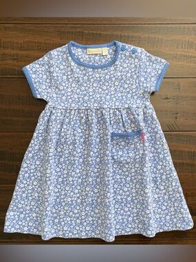 JoJo Maman Bebe Blue Floral Cotton Dress